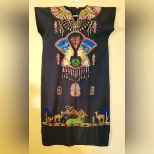 HAND BEADED 100% EGYPTIAN COTTON JELLABIYA.(DRESS)